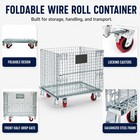3000 Lbs Foldable Wire Storage Basket With Wheels 40 x32 x34  For Laundry Room