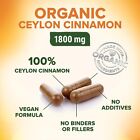 Organic Ceylon Cinnamon Capsules 1800mg Highest Potency Blood Sugar Support
