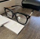 Chanel Square Black Plastic Full Rim Eyeglasses With Case And Box