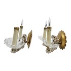 Antique Art Deco Wall Sconce Light Fixture Candlestick Lamp Pair Hardwired