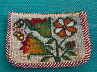Antique Native American Beaded Glass Coin Purse 1940 Rare Butterfly Flowers 