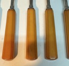 Vintage Butterscotch Bakelite  8 Forks Flatware Set Retro St Steel Mcm  22e 