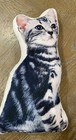 Vintage Cat Pillow Cat Shaped Gray Realistic 13 Inches 