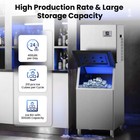 Commercial Ice Maker Machine 550lbs 24h 360lbs Storage Bin 210 Ice In 4-15min