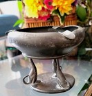 Dinosaur Footed Pewter Ashtray Vintage  Antique - Very Rare Handcrafted Unique