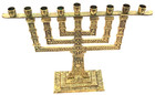 Vintage Judaica Jewish 12 Tribes Of Israel Hanukkah Menorah Judaism Hebrew