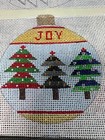 Handpainted Needlepoint Zweigart Canvas Little Christmas Trees 18mesh