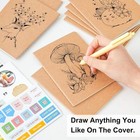 170 Pack Blank Kraft Notebooks  Unlined Sketchbook Mini Cute Note Pad For Drawin