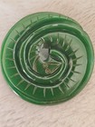 Vintage Bakelite     Large 2  Green Coiled Snake Pendant Sew-on Jewelry