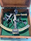 Vintage Nautical Instrument Maritime Sextant With Wooden Case