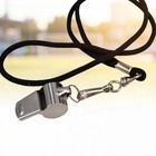 Metal Referee Whistle For Sports Games Training Coach School Outdoor W  Lanyard