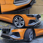 For Audi Q8 S-line Sq8 Mk1 2018-2023 Gt Style Glossy Black Front Bumper Lip Kits