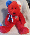 Ty Beanie Buddy   Baby America The Bear Red Version Mwmt Free Shipping