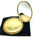 Beautiful Vintage Vivian Woodard Gold Toned Powder Compact Mirror W  Puff  Mint