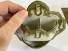 Antique Nippon Green M Wreath Moriage Wall Pocket Match Holder   Striker