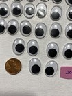 20 Mm Black Oval-shaped Wiggle Plastic Eyes - 12 Pairs - Vintage