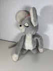 1976 R Dakin Hugging Mouse Vintage Stuffed Animal Plush Gray 10  Pink Bow