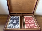 Vintage Double Set Fendi Playing Cards In Italian Leather Card Box
