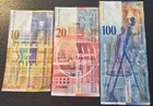 Lot Of 3 Switzerland Old Series Francs Banknote Lot 10-20-100 Franken Xf