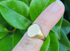 Antique 10k Yellow Gold Blank Oval Signet Initial Pinky Ring Sz 3 25