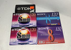 Lot Of 4 Blank Sealed 120 8mm Video Tapes Tdk Premium X2 Sony Mp   Hg X1 Each