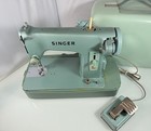 Vintage Singer Portable Sewing Machine Rfj 10-8 W  Case   Pedal - Usa  works 