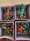 Vitg Indian Lacquerware Figurines Folk Art Hand Painted Mini Set Of 8  Ornaments