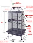 Large 75  Bird Parrot Play-top Cage Cockatiel Macaw Conure African Grey Conures