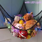 2pcs Toy Hammock Net Stuffed Animals Storage With Led Light Hanging Organizer