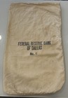 Vintage Canvas Money Bag   Leather Pouch Federal Reserve Bank Of Dallas No  11