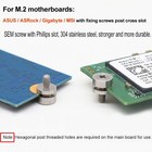 Awxlumv 304 Stainless Steel M2 Screws  Pcie Nvme M 2 Ssd Mounting M2  Silver