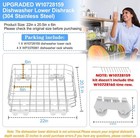 W10728159 Dishwasher Lower Rack Compatible With Kitchenaid Maytag Kenmore