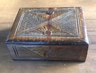 Vintage Small Wooden Box Jewelry Trinket Hand Carved Wood 