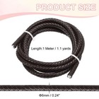 6mm Round Braided Leather Cord For Crafts Jewelry Making  Dark Brown 1 1yards 