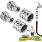 2-set New Garden Hose Quick Connect Adapter 3 4  Ght Stainless Steel Fittings