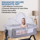 Portable Bassinet Cover With Mosquito Net   2-way Zipper  Bassinet Mosquito N   