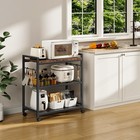 3-tier Rolling Bar Cart  Vintage Metal Kitchen Cart With Wheels  Mobile Stora   