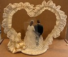 Vintage Wedding Cake Topper Bride And Groom-lace Arch  12