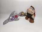 2 1997 Meanies Series 1 Armydillo Dan Military   Sledge The Hammered Shark Plush