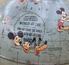 Vintage 50s 8    Walt Disney Character Dia-rand Mcnally World Globe  rusted 