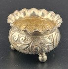 Antique Gorham Embossed Ruffled Sterling Silver Salt Cellar 1 7 8 