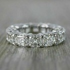 Anniversary Ring 6 50ct Simulated Diamond Wedding Band 14k White Gold Size 7 5