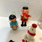 Vintage Hand Painted Mini Wood Christmas Ornaments Snowmen Drummer Lot 6