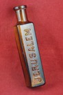 Antique German Brown Colour Glass Medical Bottle A  Safed  Jerusalem Rare