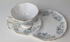 Royal Albert Bone China  silver Maple  Tea Cup   Snack Plate Gold Detail England