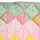   Vintage Handmade Patchwork Plaid Floral Quilt Baby Blanket 23 5  X 23 5 