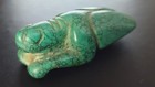 Vintage   Antique Hand-carved Stone Scarab Amulet  3-inch Green Grasshopper