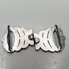 Vintage Pair Of Art Deco Belt Buckle 20s 30s Silver Tone Clear Rhinestones