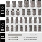 Bolt   Nut Remover Set 32pc Extractor Sockets For Damaged  Rounded  Broken Bolts