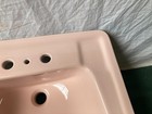 Vintage Mid Century 20x18 Coral Pink Porcelain Drop In Bath Sink Old 281-25e